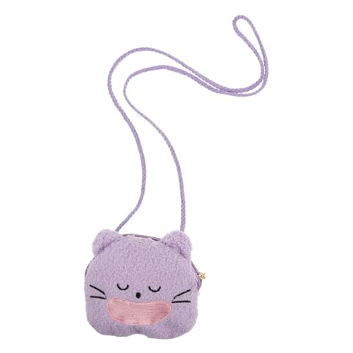 IMIKEYA Kuscheliges Katzen umhängetäschchen für Kleine Mädchen Weiche Polyester Materialien Bequemer Crossbody Stil Vielseitig für Schule Reisen und Shopping Süße von IMIKEYA