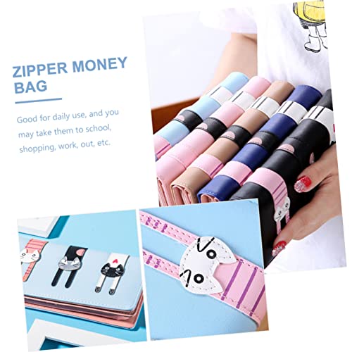 IMIKEYA Lange Damen Geldbörse PU Süße Cartoon Katzen Robust Vielseitig für Alltag Reisen Schule Shopping Handliche und Kartenaufbewahrung Leicht und Langlebig Geschenkidee von IMIKEYA