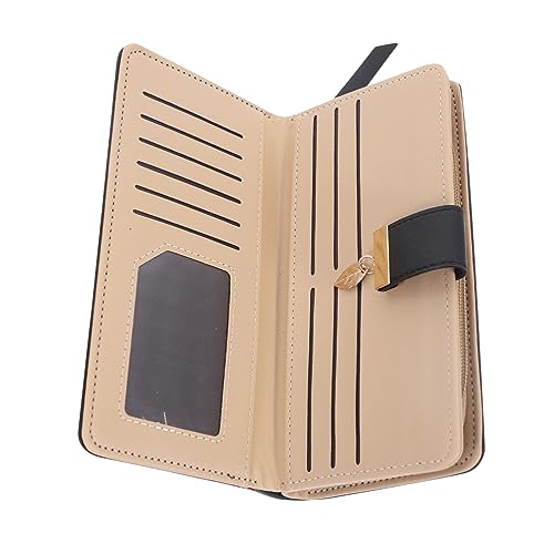 IMIKEYA Lange Damen Leder Geldbörse mit Reißverschluss Modische Clutch mit Vielen Fächern für Kreditkarten und Bargeld Schlankes Portemonnaie für Alltag und Party Schwarz IMIKEYA Lange Damen Leder Geldbörse mit Reißverschluss Modische Clutch mit Vielen Fächern für Kreditkarten und Bargeld Schlankes Portemonnaie für Alltag und Party Schwarz von IMIKEYA