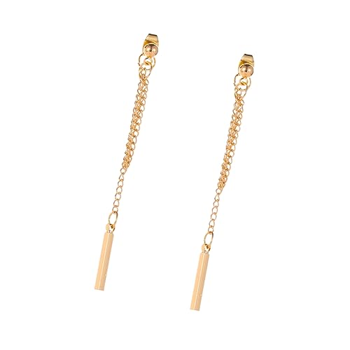 IMIKEYA Lange Tassel Ohrringe Damen Ohrhänger Minimalistischer Stil Goldfarben Modisch für Party Alltag und Besondere Anlässe von IMIKEYA