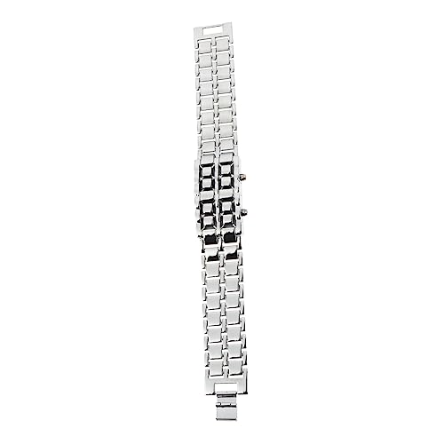 IMIKEYA Led-uhr Für Herren Digitale Kettenuhr Mit Rotem Led-licht Rechteckiges Kettendesign Präzise Zeitmessung von IMIKEYA