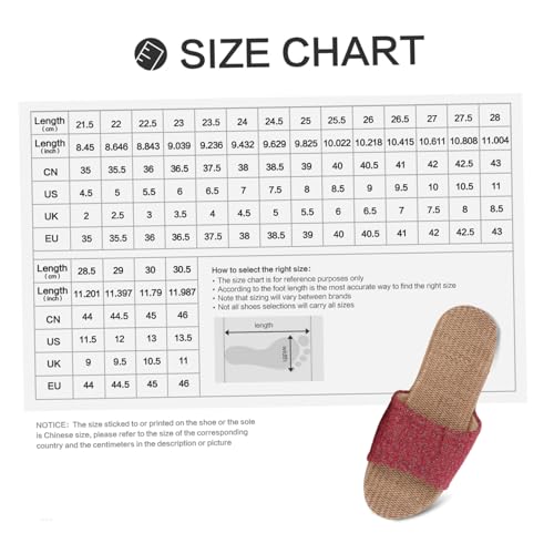 IMIKEYA Leichte Atmungsaktive Hauspantoffeln aus Leinen Rutschfest Komfortabel für Frühling und Sommer Geeignet für Indoor Freizeitnutzung in Rot von IMIKEYA