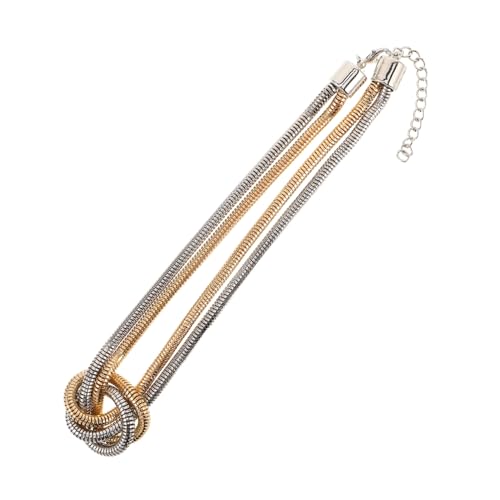IMIKEYA Retro-stil Halskette Mit Geknotetem Anhänger Aus Metallfarbe Passende Schlüsselbeinkette Für Alltag Und Gesellschaftliche Anlässe Leichtgewichtige Gliederkette Für Damen von IMIKEYA