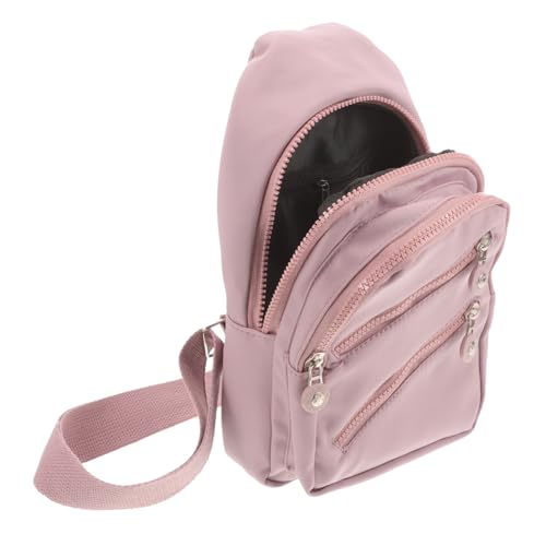 IMIKEYA Leichte Stilvolle Damen Brusttasche aus Robustem Nylon Mehrlagige Praktische Umhängetasche für Reisen und Alltag Komfortabel Tragbar Modisches Design in Hellem Flieder von IMIKEYA