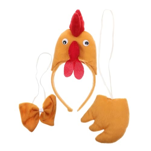 IMIKEYA Leichtes Chicken Kostüm Set mit Haarreif und Fliege Bequemes Animal Cosplay Zubehör für Erwachsene für Halloween Mottopartys und Fotografie von IMIKEYA