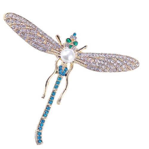 IMIKEYA Libellen Brosche mit Funkelnden Perlen Elegantes Kleidungsornament für Damen Vielseitig Einsetzbar Anstecknadel für Schals Taschen Hüte von IMIKEYA