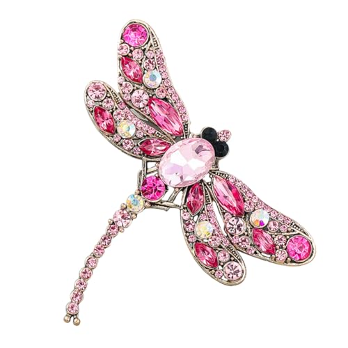 IMIKEYA Libellen Brosche mit Funkelnden Strasssteinen Legierungsmaterial Leichter Schmuck Anstecker für Jacken Schals Pullover und Kleider Vintage Stil Damen Accessoire von IMIKEYA