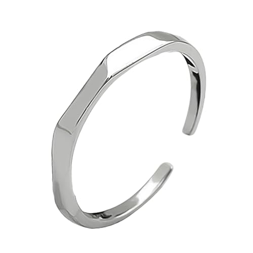 IMIKEYA Liebhaber Ringe Öffnungsdesign S925 Silber Geometrisch Verstellbar Damen Herren Ring Für Alltag Und Besondere Anlässe von IMIKEYA