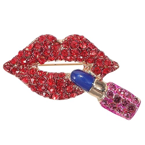 IMIKEYA Lippenstift Brosche für Frauen Strassbrosche Pin Personalisierte Accessoires für Kleidung Perfektes für und Besondere Anlässe Modeschmuck für Partys von IMIKEYA
