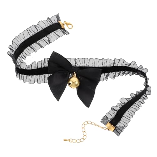 IMIKEYA Lolita Cosplay Halskette mit Spitzen Bowknot und Glöckchen Verstellbarer Choker für Damen Komfortabel Stilvoll Vielseitig Einsetzbar bei Partys und Cosplay von IMIKEYA