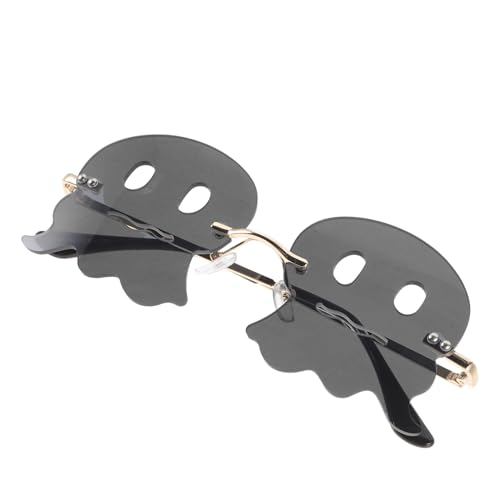 IMIKEYA Lustige Randlose Ghost Sonnenbrille Leichte Metallfassung Uv-schutz Coole Partybrille für Teens Halloween Festival von IMIKEYA