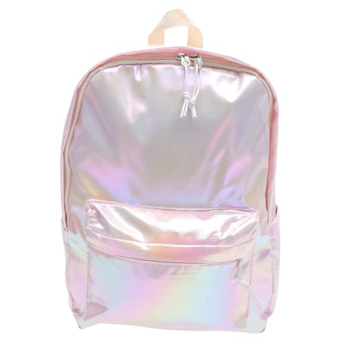 IMIKEYA Mädchen Rucksack Modischer Glitter Rucksack Pu Kunstleder Studenten Für Schule Reisen Pink von IMIKEYA