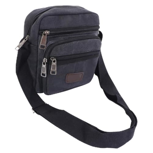 IMIKEYA Männer Canvas Umhängetasche Multifunktionale Freizeittasche Kleine Schultertasche Robuste Tragetasche mit Verstellbaren Riemen Schwarz für Alltag und Freizeit IMIKEYA Männer Canvas Umhängetasche Multifunktionale Freizeittasche Kleine Schultertasche Robuste Tragetasche mit Verstellbaren Riemen Schwarz für Alltag und Freizeit von IMIKEYA