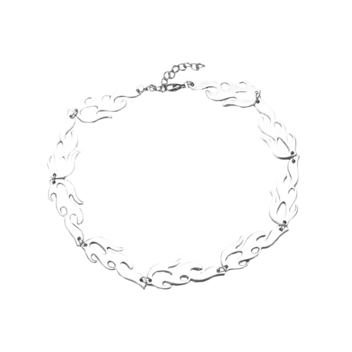 IMIKEYA Männliche Hip hop Halskette Silber Feuerflammen Anhänger Modischer Dekorativer Schmuck Für Partys Und Alltag von IMIKEYA
