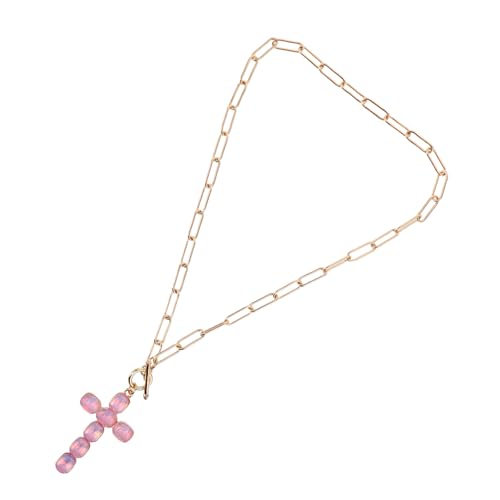 IMIKEYA Kreuzkette Mit Strass-anhänger Hiphop-halsketten Aus Schlüsselbeinkette Für Damen Kreuzkettenhalsketten Unisex Metallhalskette Mit Anhänger Hiphop-halskette Für Männer von IMIKEYA