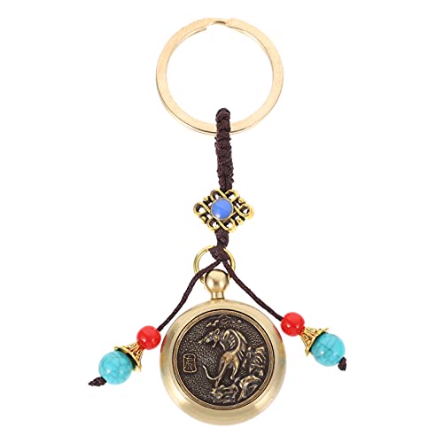 IMIKEYA Metall Schlüsselbund Chinesische Feng Shui Schlüsselanhänger Handtaschen Anhänger Keychain Glücksbringer für 2022 Neujahr des Tigers Golden von IMIKEYA