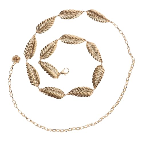 IMIKEYA Metall Taillenkette Damen mit Blattanhänger Verstellbare Hüftkette Langlebiger Körper Schmuck für Strand Party Festival Vielseitiges Accessoire für Sommer Outfits von IMIKEYA