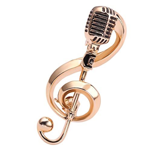 IMIKEYA Musiknote Brosche Mit Mikrofon-anstecknadel Für Frauen Vintage Musikschmuck Für Besondere Anlässe Wie Konzerte Hochzeiten Und Weihnachten Elegantes Accessoire von IMIKEYA