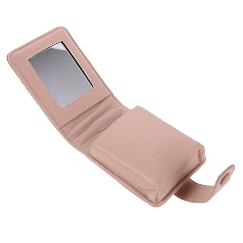 IMIKEYA Mini Kosmetiktasche Damen Quilted PU mit Spiegel Kompakte Langlebige Make-up Tasche für Reisen Kleine Lippenstift Essentials-aufbewahrung Modische Reise-kosmetikbeutel von IMIKEYA