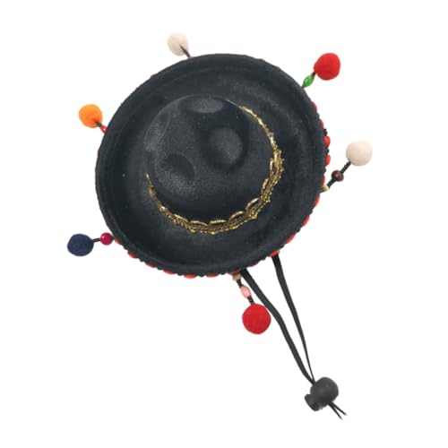 IMIKEYA Mini Mexico Karnevalshut mit Haarball Boho stil Haarreif mit Kinnband Leichter Formbeständiger Party Kopfschmuck für Kostüm Maskenfeste von IMIKEYA