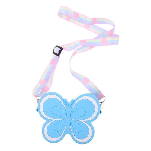 IMIKEYA Mini Schmetterling Silikon Münztasche Schultertasche für Mädchen Cartoon Handtasche Kleine Kindertasche Niedliche Geldbörse Mädchen Accessoire von IMIKEYA
