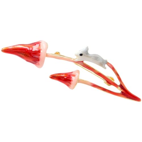 IMIKEYA Kaninchen Brosche mit Pilz Muster Legierung Verschleißbeständig Kreatives Design für Frauen Anstecknadel für Kleidung und Taschen von IMIKEYA