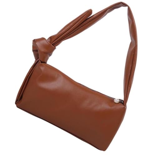 IMIKEYA Mode PU Messenger Bag Damen Schultertasche Armpit Bag mit Reißverschluss Lässige Crossbody Umhängetasche für Alltag und Freizeit Geräumig und Stylisch Braun von IMIKEYA