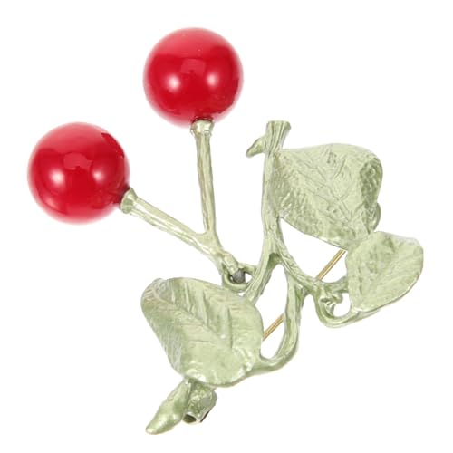IMIKEYA Moderne Kirschen brosche aus Langlebiger Legierung Leichter Schmuck anstecker für Kleidung Taschen Rucksäcke Modisches Accessoire für Damen und Vielseitig Einsetzbar als Geschenk von IMIKEYA