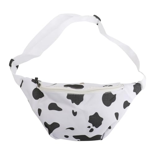 IMIKEYA Modische Cow Design Brusttasche PU Material Verstellbarer Gurt Weiche Crossbody Bag Damen Alltags Umhängetasche Weiß von IMIKEYA