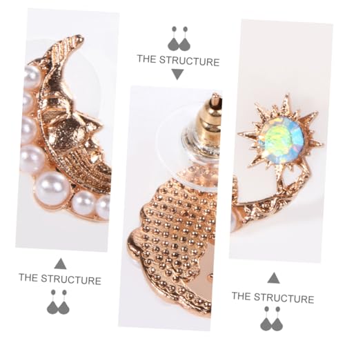 IMIKEYA Mond Ohrringe Damen aus Langlebiger Legierung mit Perlen und Elektroplattiertem Kreative Gesichtsmotiv Ohrstecker Modischer Schmuck für Besonderen Look von IMIKEYA
