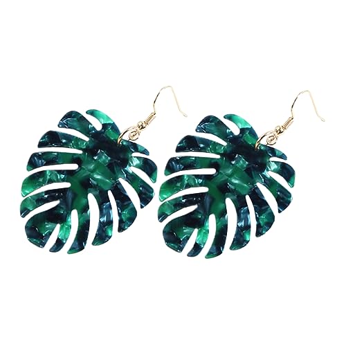 IMIKEYA Blattohrringe Für Frauen Grüne Ohrringe Tropfenohrringe Baumelnde Ohrringe Ohrschmuck Monstera von IMIKEYA