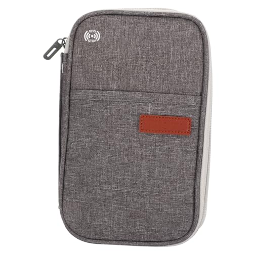 IMIKEYA Multi Funktions Reisepass Wallet Stylische Kartenhülle mit Reißverschluss Diebstahlschutz für Reisen für Männer Klein von IMIKEYA