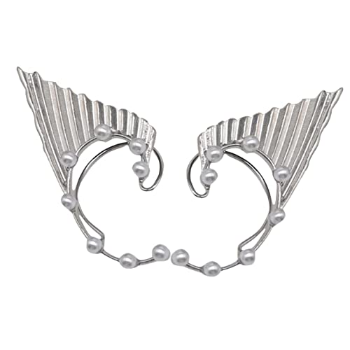 IMIKEYA Non Piercing Ear für Frauen Silberfarbene Fairy Ear Manschetten Ohrschmuck Charm Ohrringe für Alltag Hochzeit Party von IMIKEYA