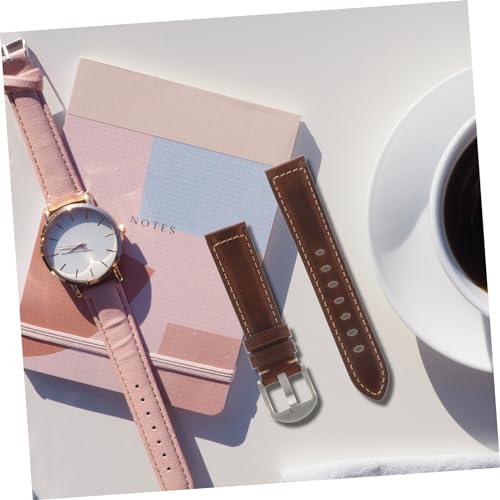 IMIKEYA Ölwachs Rindsleder Uhrenarmband Langlebig Flexibel Hautfreundlich Geeignet für Damen Herren Sport Dating Arbeit Formelle Anlässe von IMIKEYA