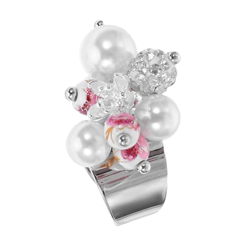 IMIKEYA Offener Damenring mit und Perlenperlen Minimalistischer Filigraner Schmuck Leichter Verstellbarer Vintage Ring für Alltag und Besondere Anlässe IMIKEYA Offener Damenring mit und Perlenperlen Minimalistischer Filigraner Schmuck Leichter Verstellbarer Vintage Ring für Alltag und Besondere Anlässe von IMIKEYA