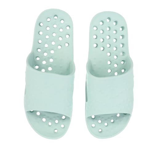 IMIKEYA Open Toe Badeslipper Damen Herren Atmungsaktive Schnell Trocknende Hausschuhe für Bad und Dusche Leicht Rutschfest Bequeme Pool Home Sandalen Farbe Himmelblau von IMIKEYA