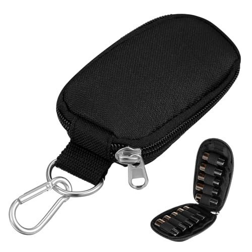 IMIKEYA Organizer für Ätherische Öle Tragetasche für Flaschen mit Fächern und Stabilem Reißverschluss für Reisen und Zuhause Eleganter Schwarz von IMIKEYA