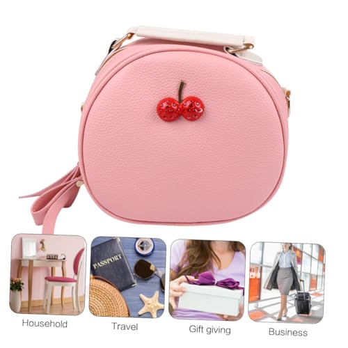 IMIKEYA PU Schultertasche Damen Cherry Design Sommer Crossbody Bag Mode Party Umhängetasche für Frauen Mädchen Einfache Strapazierfähige Handtasche mit Großer Kapazität von IMIKEYA