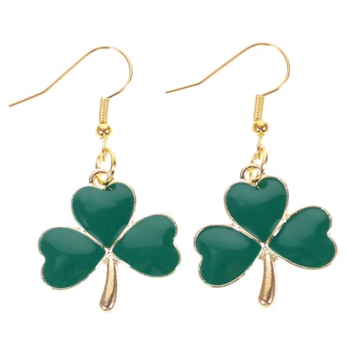 IMIKEYA Patrick's Day Shamrock Ohrringe Damen Leichte Ohrschmuck mit Kleeblatt Anhänger Allergiefrei Vielseitig für Alltag Valentinstag Hochzeit und Festliche Anlässe von IMIKEYA