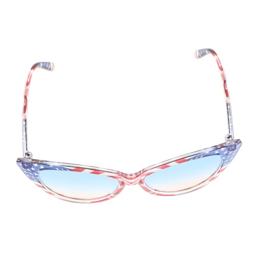 IMIKEYA Patriotische Cat-eye Sonnenbrille mit Amerikanischer Flagge Langlebiges Pc Material Komfortabel Auffälliges Design für Sommer Partys Vielseitig für Damen Stilvolle Independence Day von IMIKEYA