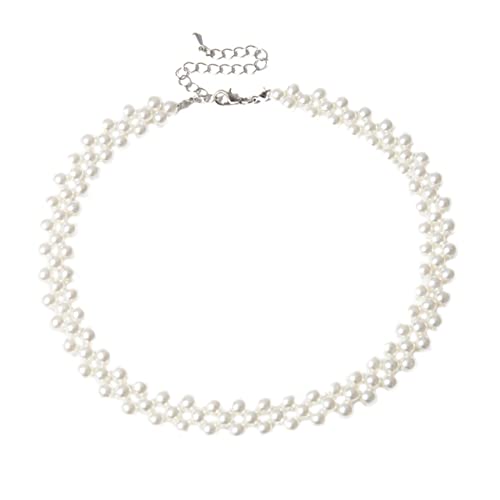 IMIKEYA Perle Schlüsselbeinkette Damen Einfache Halskette Hochwertigem Material Modisches Schmuckstück für Alltag und Besondere Anlässe als für Stilbewusste Frauen von IMIKEYA