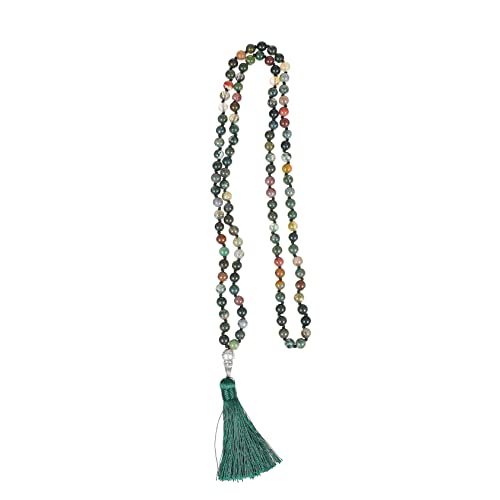 IMIKEYA Perlen Boho Wickelarmband Damen Langes Vielseitiges Schmuckstück als Halskette Armband und Autoanhänger Indianischer Achat Spiritueller Schmuck für Alltag und von IMIKEYA
