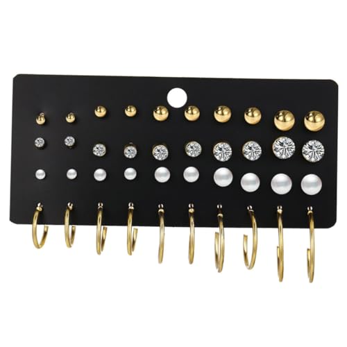 IMIKEYA Perlen Ohrstecker Set Kleine Creolen und Stäbchen Ohrringe Glatte Oberfläche Komfortabel Rostfrei Eleganter Damenschmuck für Alltag und Abendkleid Vielseitig Kombinierbar IMIKEYA Perlen Ohrstecker Set Kleine Creolen und Stäbchen Ohrringe Glatte Oberfläche Komfortabel Rostfrei Eleganter Damenschmuck für Alltag und Abendkleid Vielseitig Kombinierbar von IMIKEYA