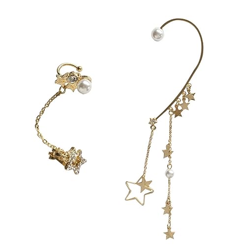 IMIKEYA Perlen Quasten Ohrclip Ohrklemme mit Stern Design Lange Ohrstecker für Damen Ohrloch Elegant Schmuck für Alltag und Besondere Anlässe IMIKEYA Perlen Quasten Ohrclip Ohrklemme mit Stern Design Lange Ohrstecker für Damen Ohrloch Elegant Schmuck für Alltag und Besondere Anlässe von IMIKEYA