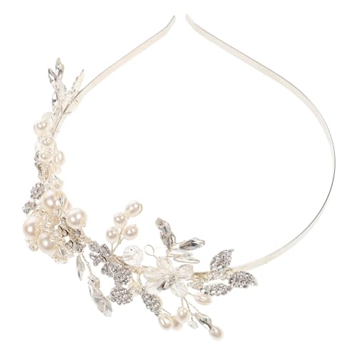 IMIKEYA Perlen Stirnband Für Braut Perlen Haarschmuck Braut Haarschmuck Für Hochzeit Damen Kopfschmuck Haarband Brautschmuck Für Haare von IMIKEYA