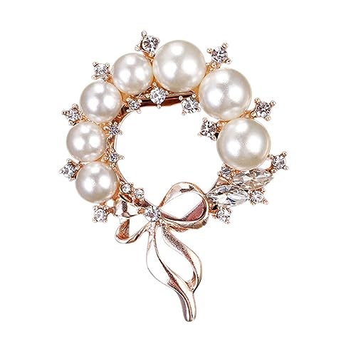 IMIKEYA Perlenbrosche Damen Rosegold Zarte Anstecknadel mit Strass Vielseitige Schmucknadel für Cardigan und Schal Accessoire für Party Eleganter Modeakzent von IMIKEYA
