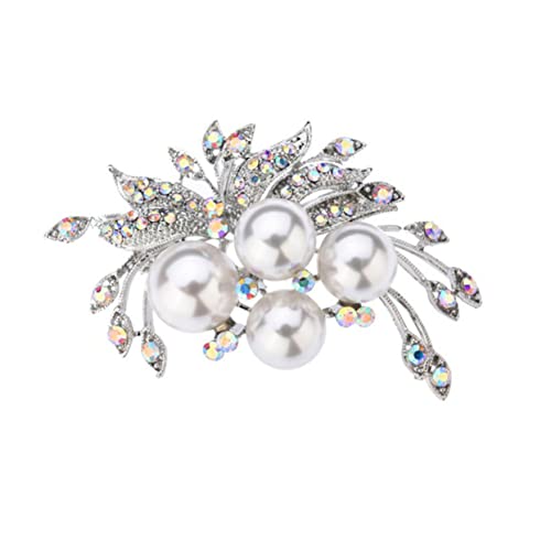 IMIKEYA Perlenbrosche mit Strass Kreative Anstecknadel für Damen Modischer Schmuck für Abendkleider Hochwertiger Legierungs Lapel Pin Vielseitiges Accessoire für Festliche Anlässe von IMIKEYA