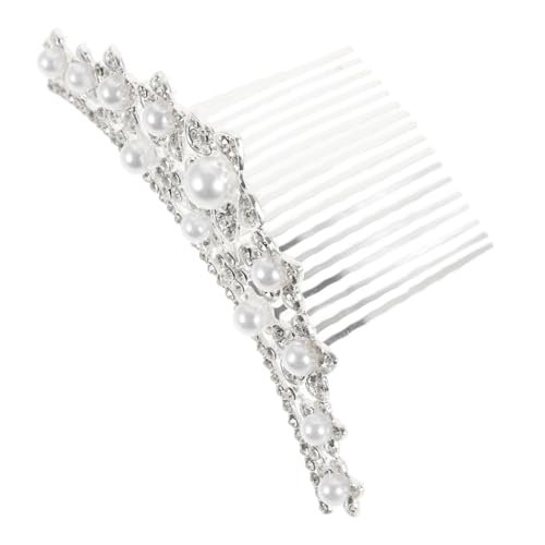 IMIKEYA Perlenkrone Haarkamm Hochzeit Tiara Haarschmuck Für Braut Prinzessin Und Blumenmädchen Leichtes Stilvolles Gestaltetes Accessoire Für Besondere Anlässe von IMIKEYA