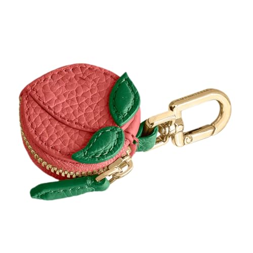 IMIKEYA Pfirsich Schlüsselanhänger Geldbörse Mini Münzbeutel mit Stabiles Design Modischer Taschenanhänger für Damen Vielseitig für Münzen Schlüssel und Zugangskarten Geeignet von IMIKEYA