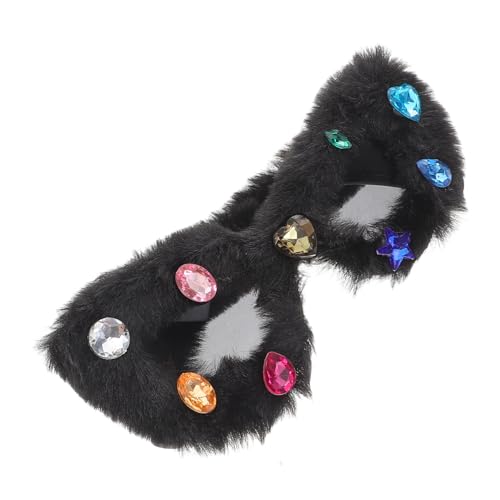 IMIKEYA Plüsch Sonnenbrille Damen Katzenohren Weiche Stylische Damenpunk Sonnenbrille für Party Strand Uv Schutz Lustiges Geschenk Geburtstag von IMIKEYA